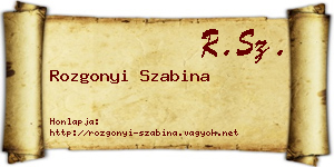 Rozgonyi Szabina névjegykártya