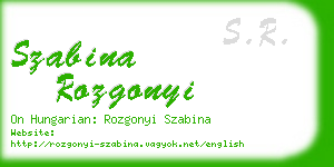 szabina rozgonyi business card